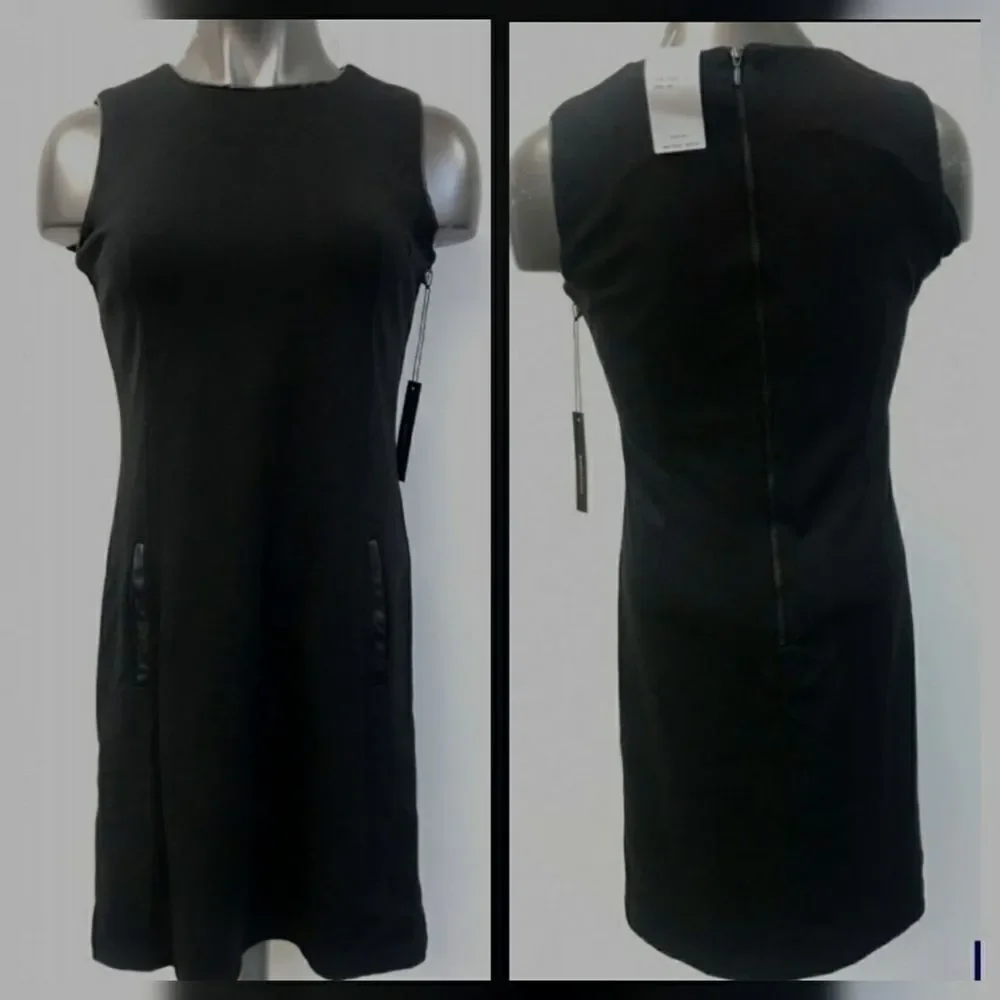 Black Classic BCBGMAXAZRIA Sleeveless Shift Dress - Picture 3 of 4